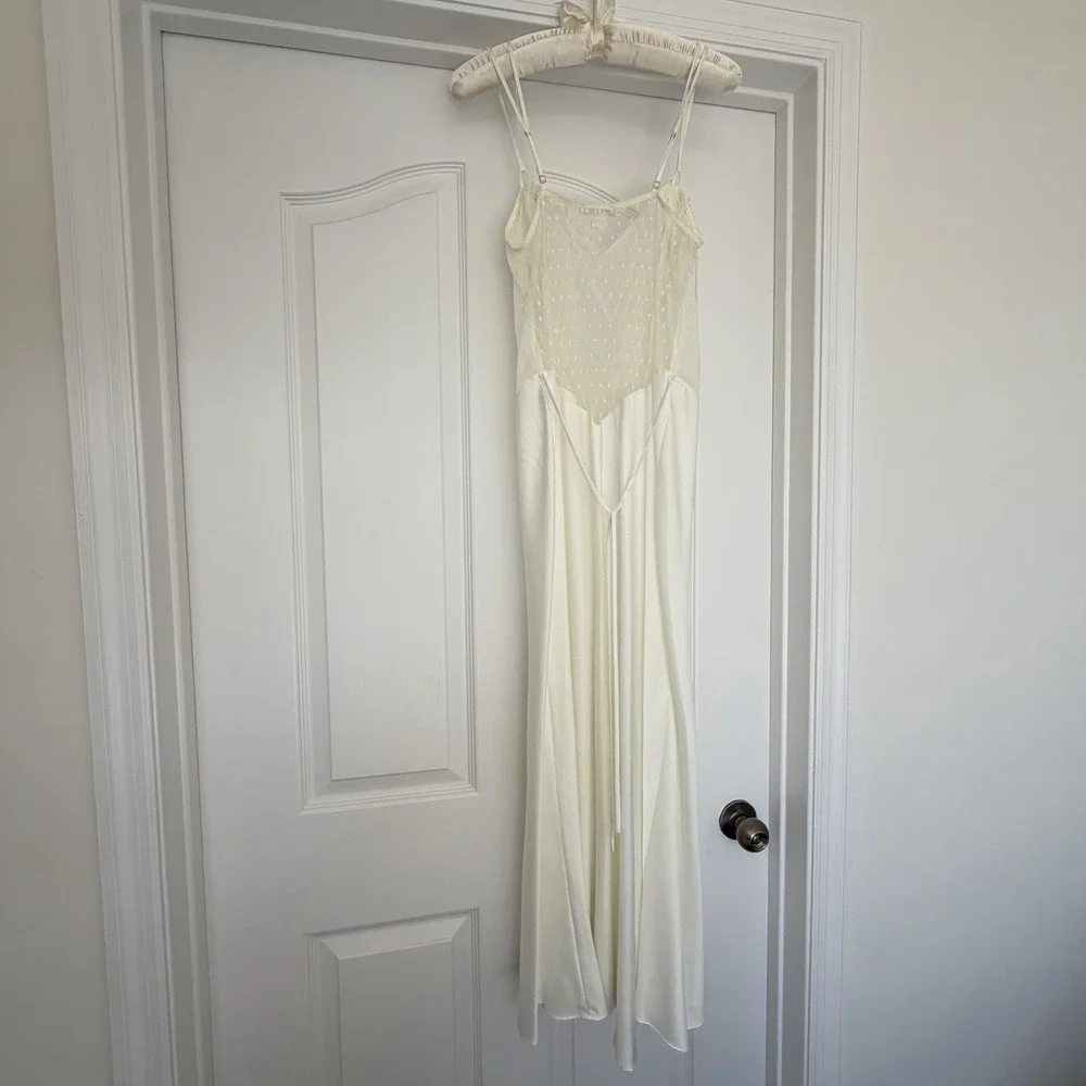 Bridal Ivory Lace Robe Set Flora Nightgown Slip‎ Honeymoon Romantic S